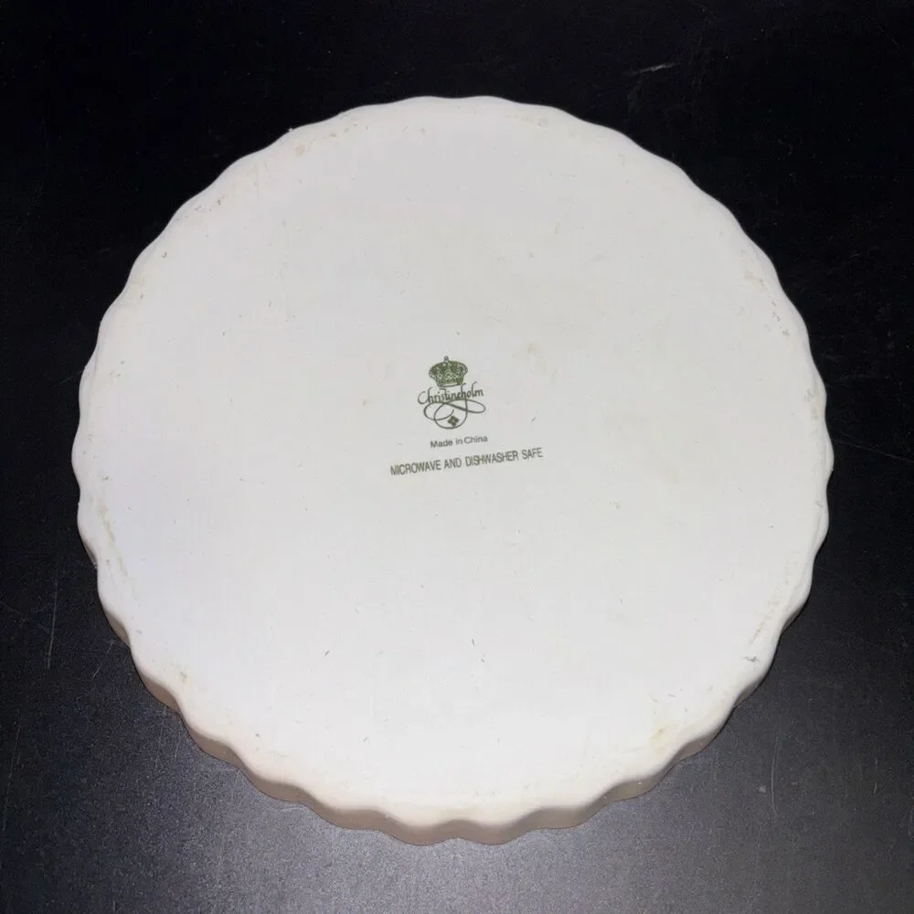 Christineholm Porcelain Rose Pattern Quiche Tart Pie Plate 9